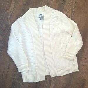 Old navy girls open front cardigan sweater cream 4T